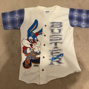 Vintage WB Buster Bunny Button Down Short Sleeve Shirt 1994